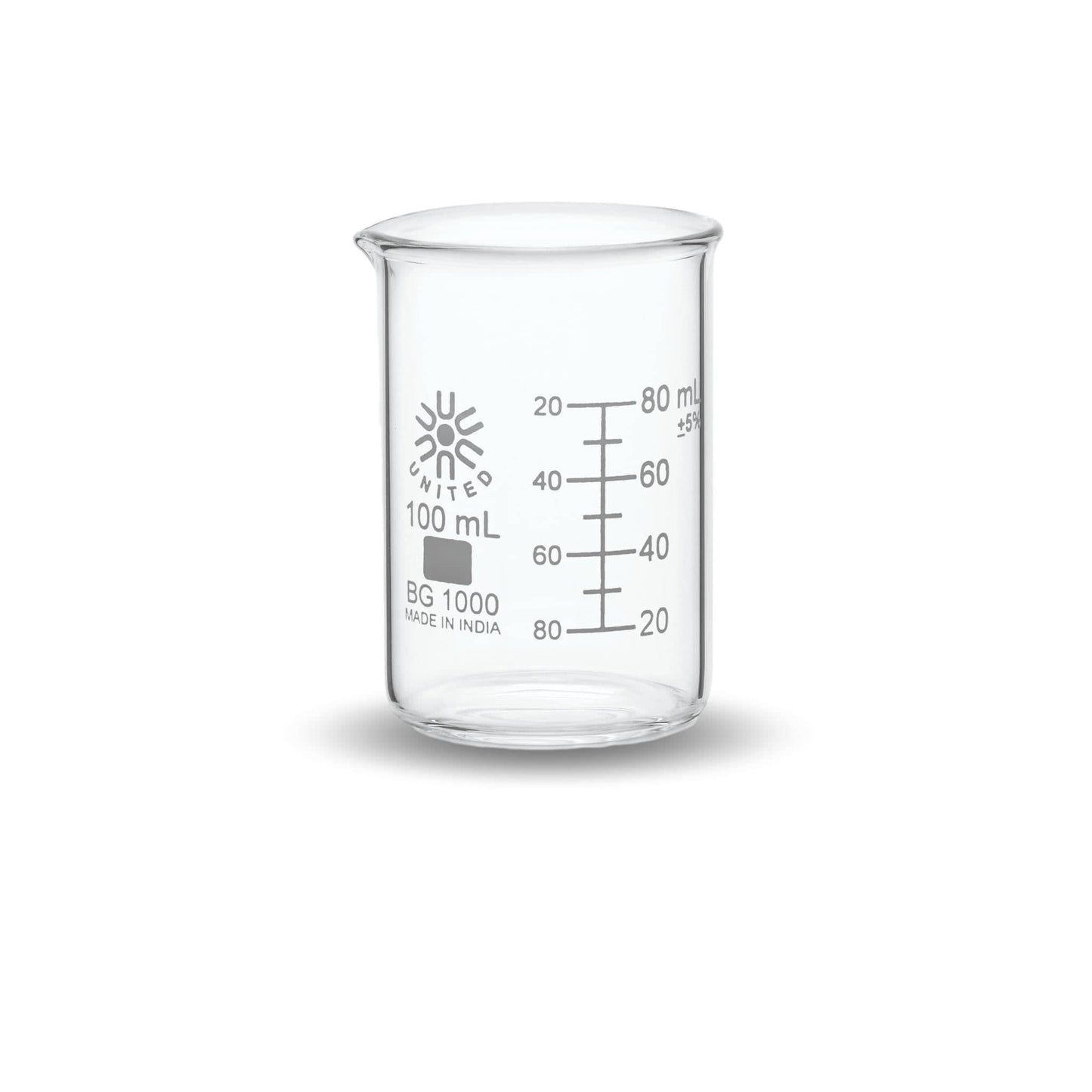 Arbor Scientific Beakers, Low Form, Borosilicate Glass, 100 mL, 12 Pack