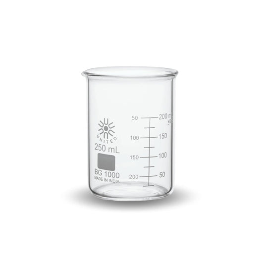 Arbor Scientific Beaker, Low Form, Borosilicate Glass, 250 mL