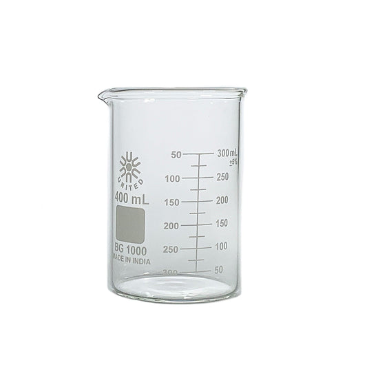 Arbor Scientific Beakers, Low Form, Borosilicate Glass, 400 mL, 12 Pack