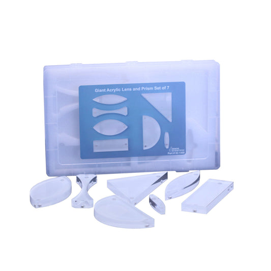 Arbor Scientific Giant Acrylic Lens and Prism Set of 7