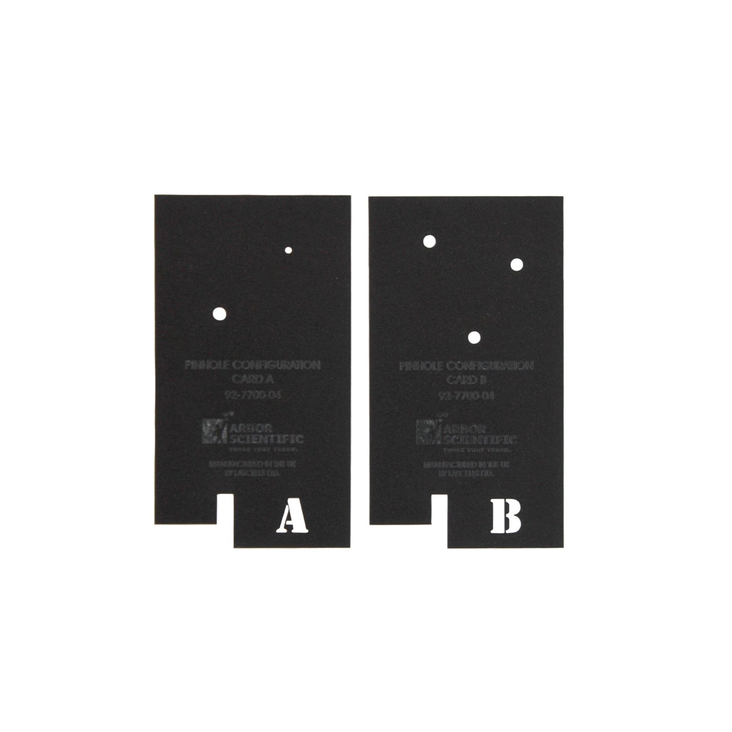 Arbor Scientific Pinhole Configuration Cards, Pair