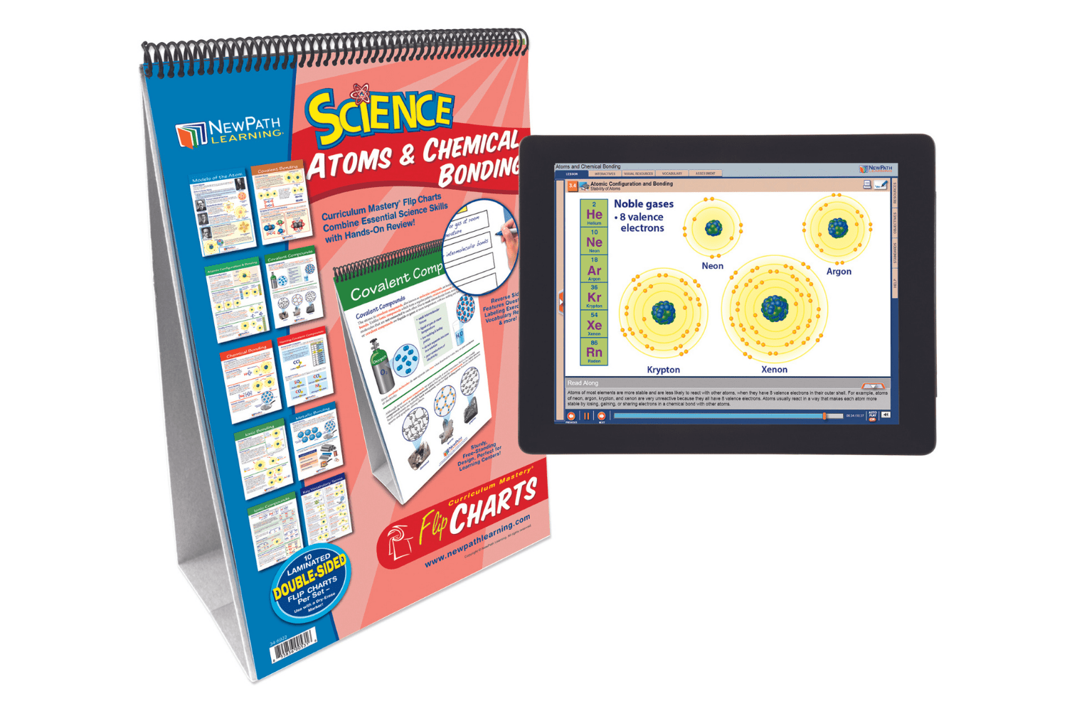 Arbor Scientific Atoms & Chemical Bonding Flip Chart Set With Online Multimedia Lesson