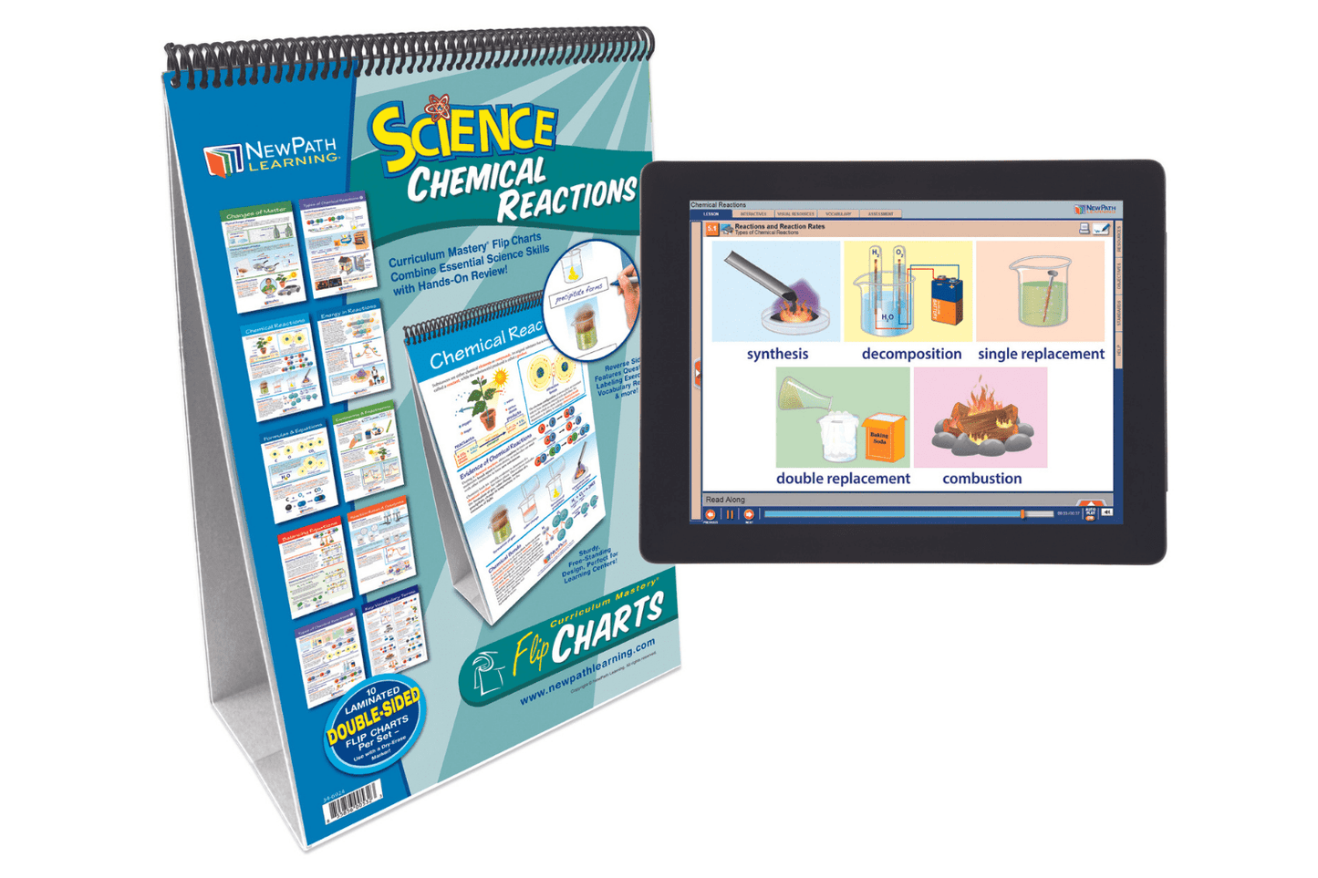 Arbor Scientific Chemical Reactions Flip Chart Set With Online Multimedia Lesson