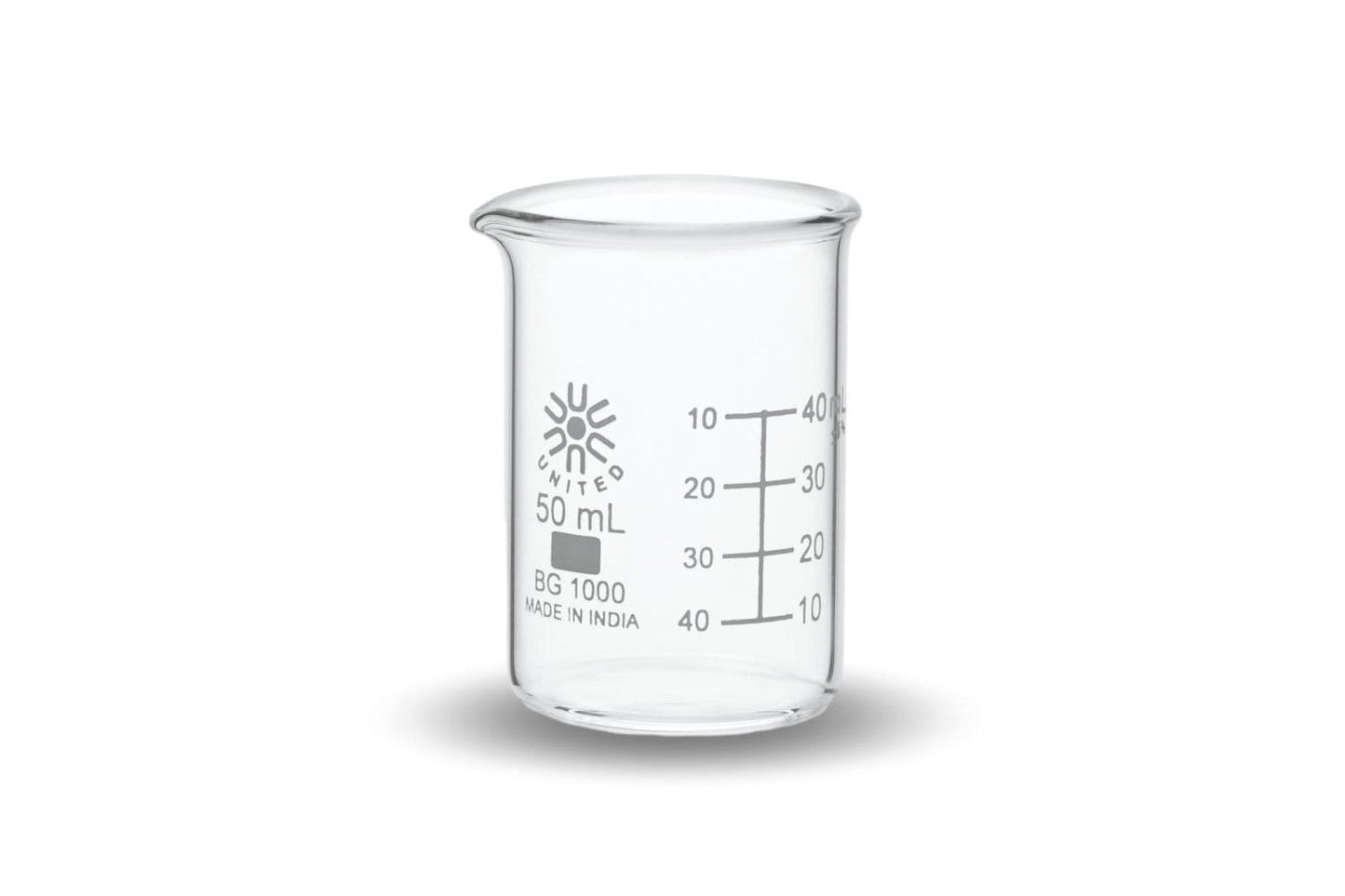 Arbor Scientific Beaker, Low Form, Borosilicate Glass, 50 mL
