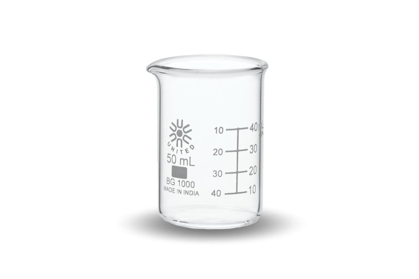 Arbor Scientific Beakers, Low Form, Borosilicate Glass, 50 mL, 12 Pack