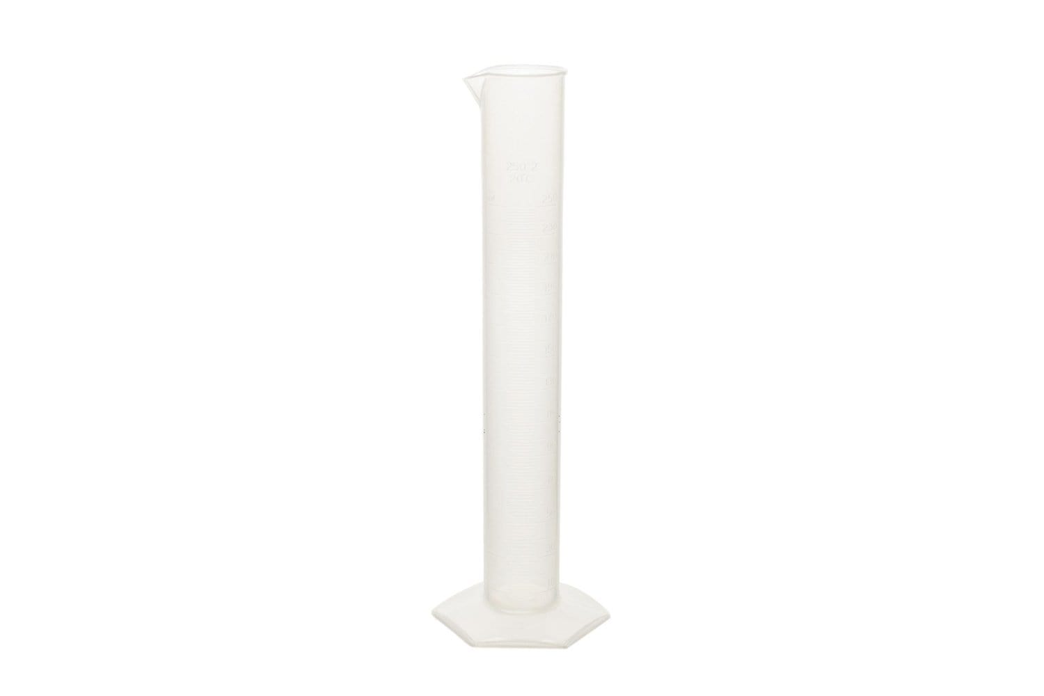 Arbor Scientific Graduated Cylinder, Hex Base, Polypropylene, 250 mL