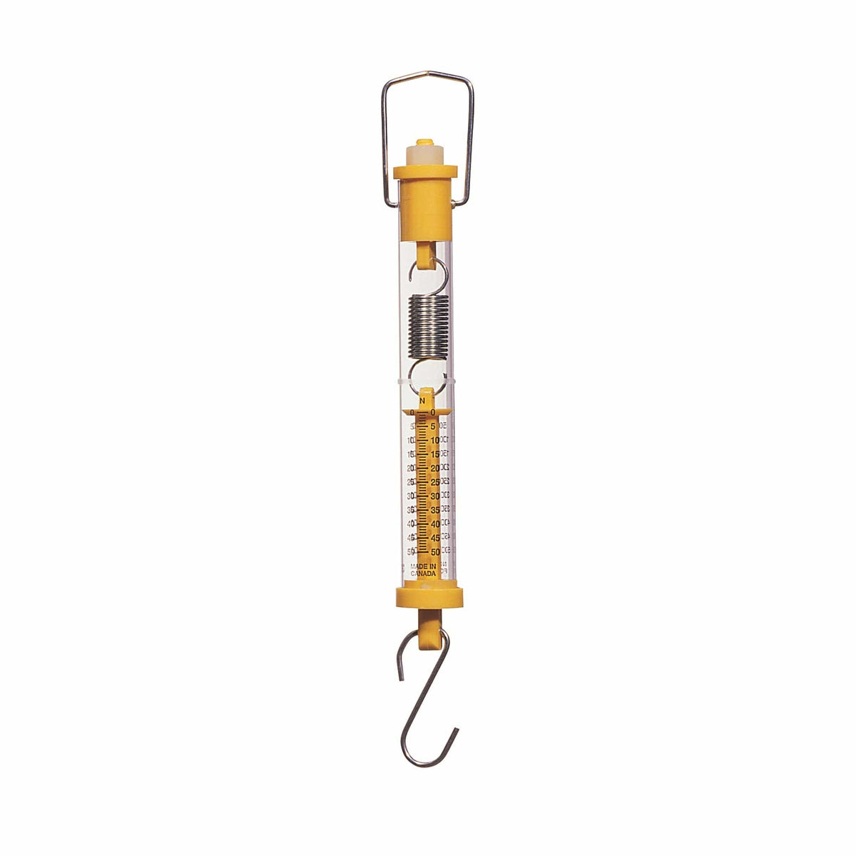 Newspring Scale 5000g/50 N Spring Scale, Yellow - Arbor Scientific