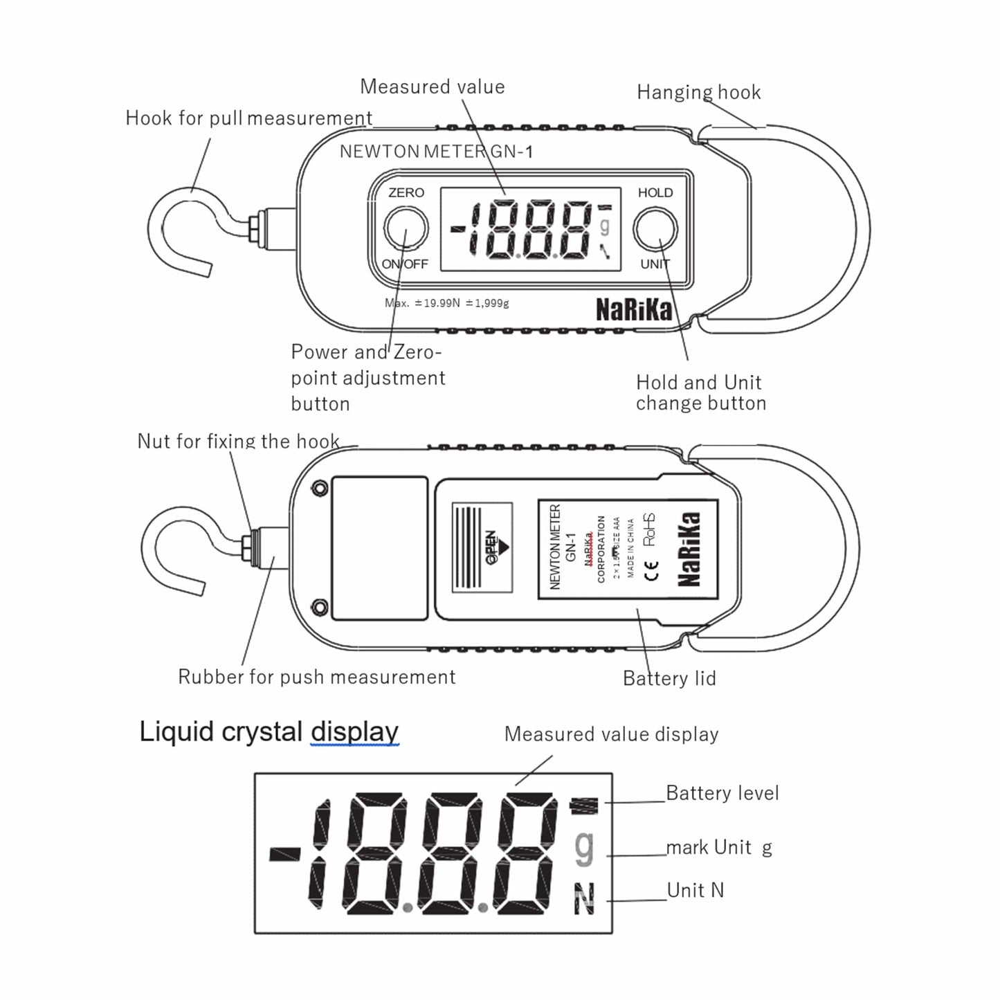 Arbor Scientific Digital Newton Meter