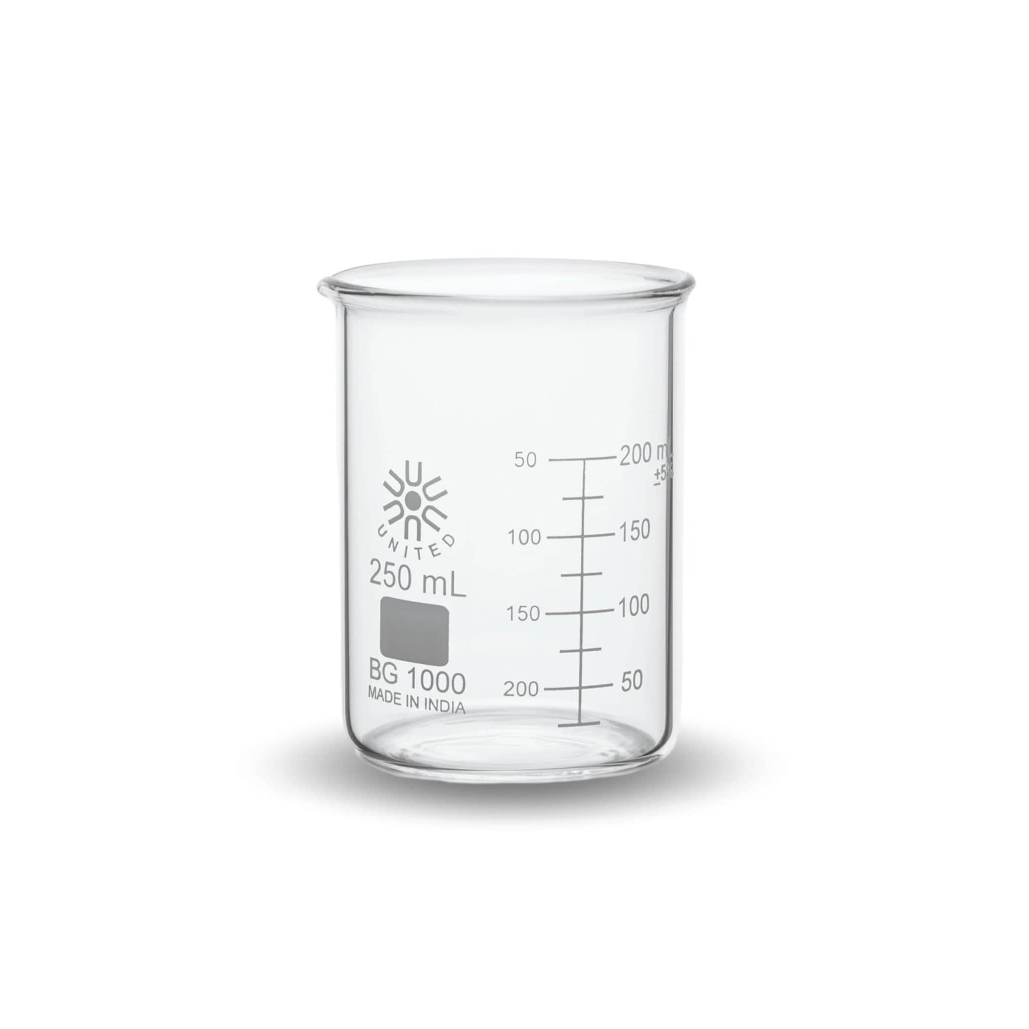 Arbor Scientific Beaker, Low Form, Borosilicate Glass, 250 mL
