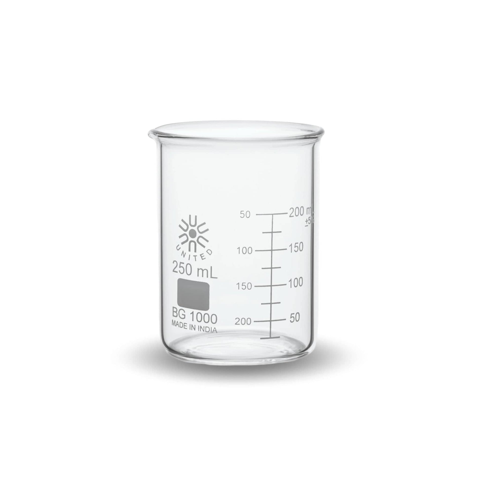 Arbor Scientific Beakers, Low Form, Borosilicate Glass, 250 mL, 12 Pack