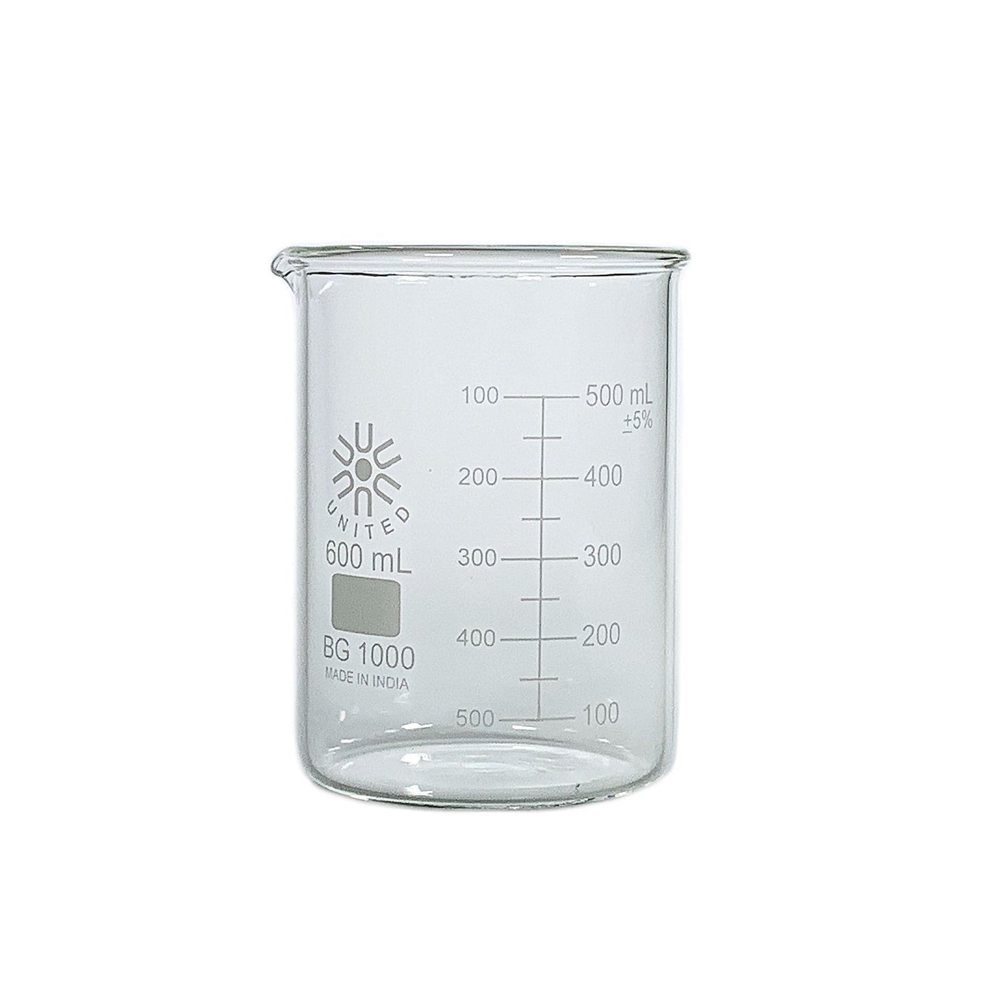 Arbor Scientific Beakers, Low Form, Borosilicate Glass, 600 mL, 6 Pack