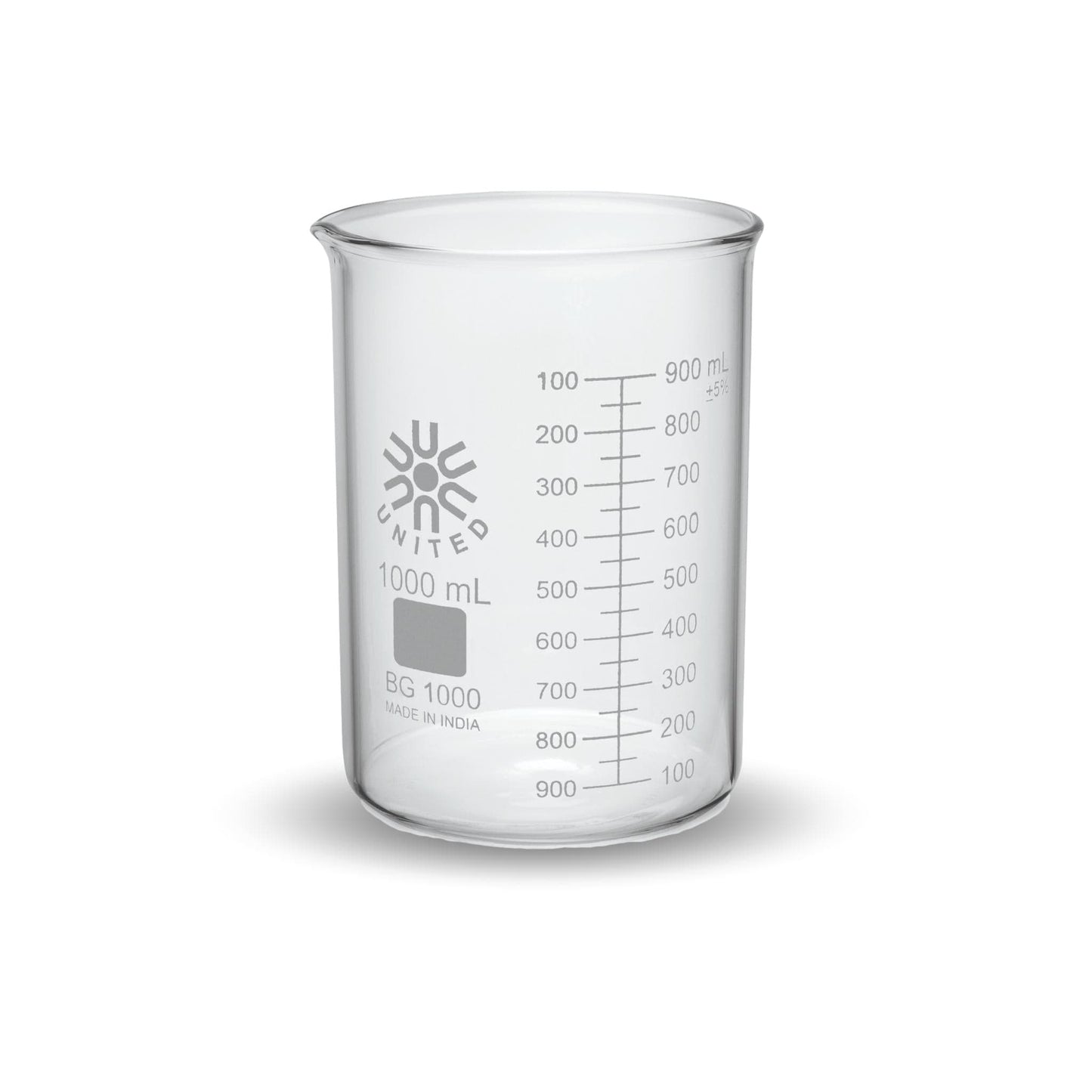 Arbor Scientific Beakers, Low Form, Borosilicate Glass, 1000 mL, 6 Pack