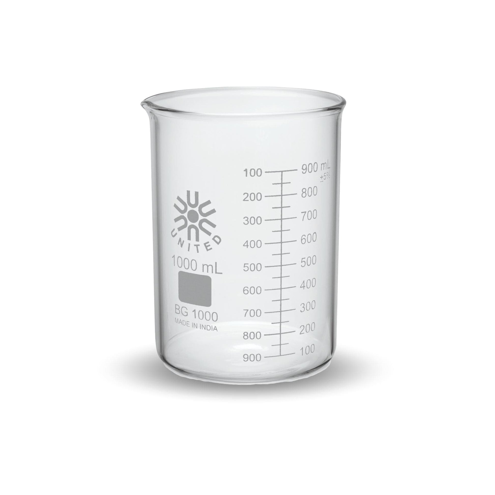 Arbor Scientific Beakers, Low Form, Borosilicate Glass, 1000 mL, 6 Pack