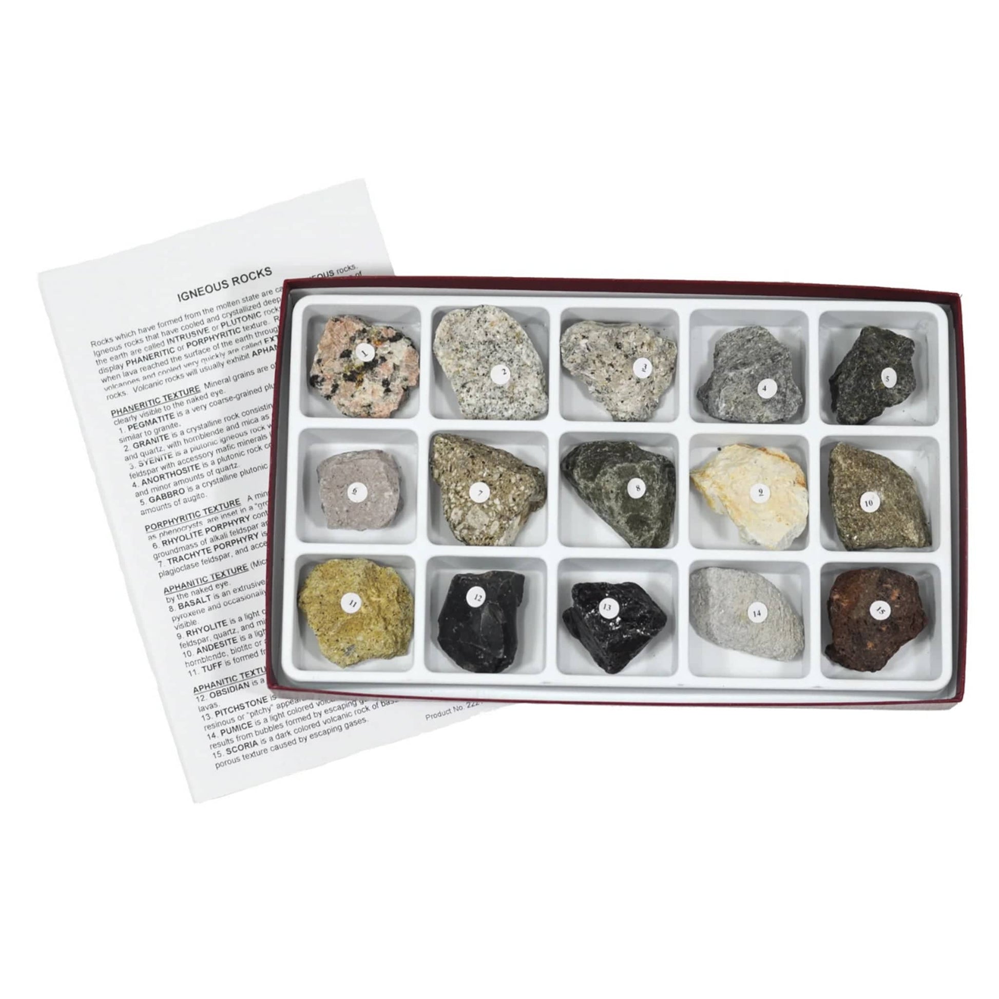Arbor Scientific Igneous Rock Collection, 15 Specimens
