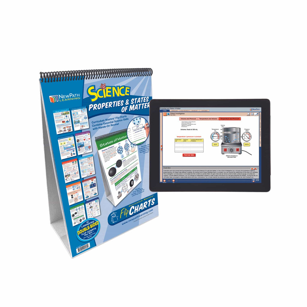 Arbor Scientific NewPath Learning Properties & States of Matter Flip Chart Set With Online Multimedia Lesson