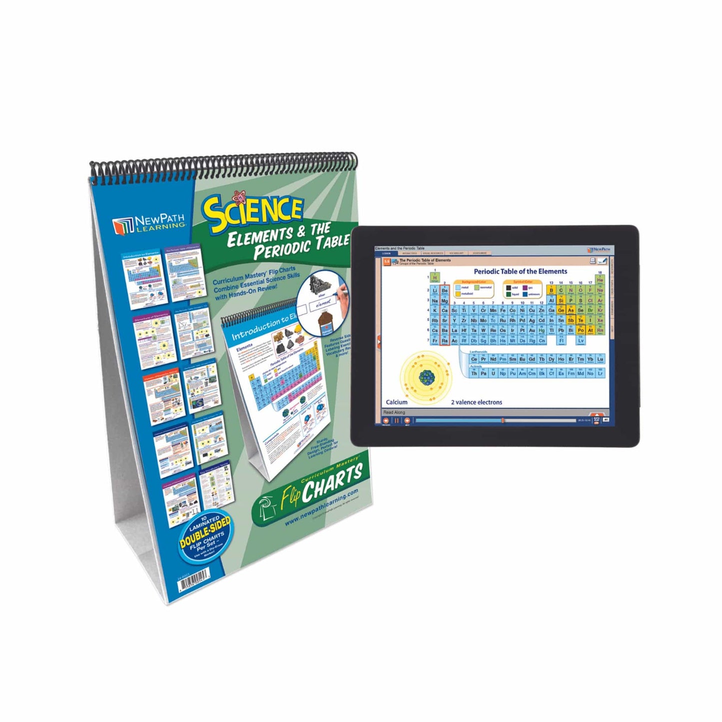 Arbor Scientific NewPath Learning Elements & the Periodic Table Flip Chart Set With Online Multimedia Lesson
