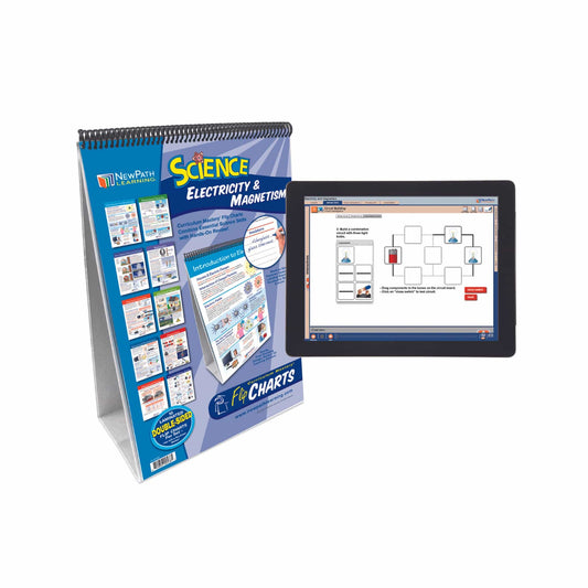 Arbor Scientific NewPath Learning Electricity & Magnetism Flip Chart Set With Online Multimedia Lesson