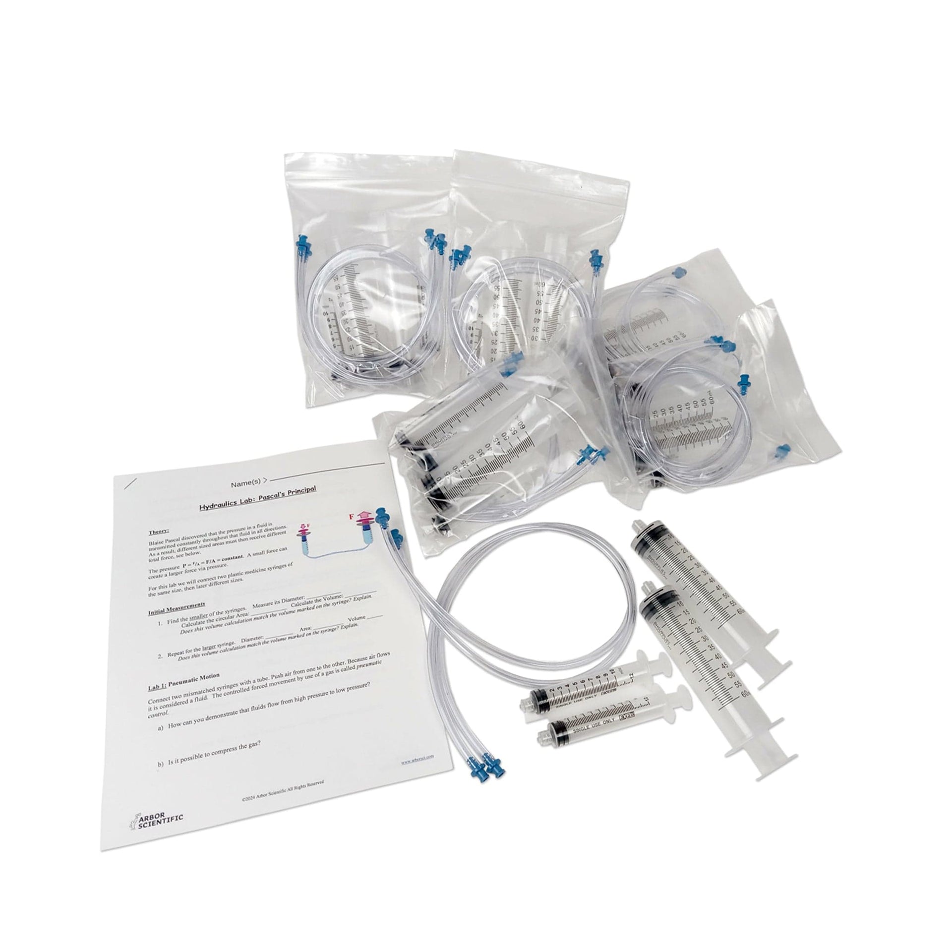 Arbor Scientific Simple Hydraulics Classroom Kit: Pascal's Principle