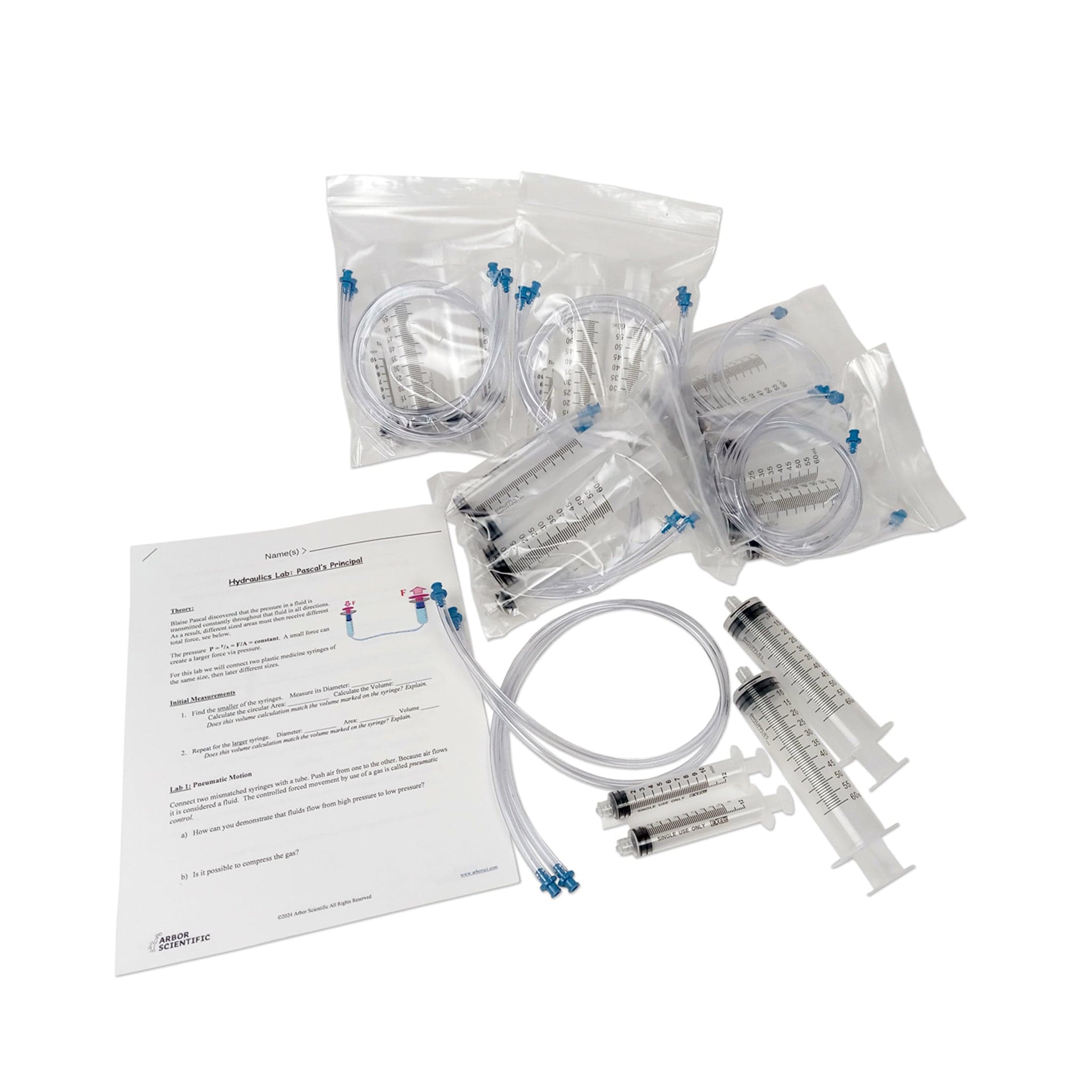 Arbor Scientific Simple Hydraulics Classroom Kit: Pascal's Principle