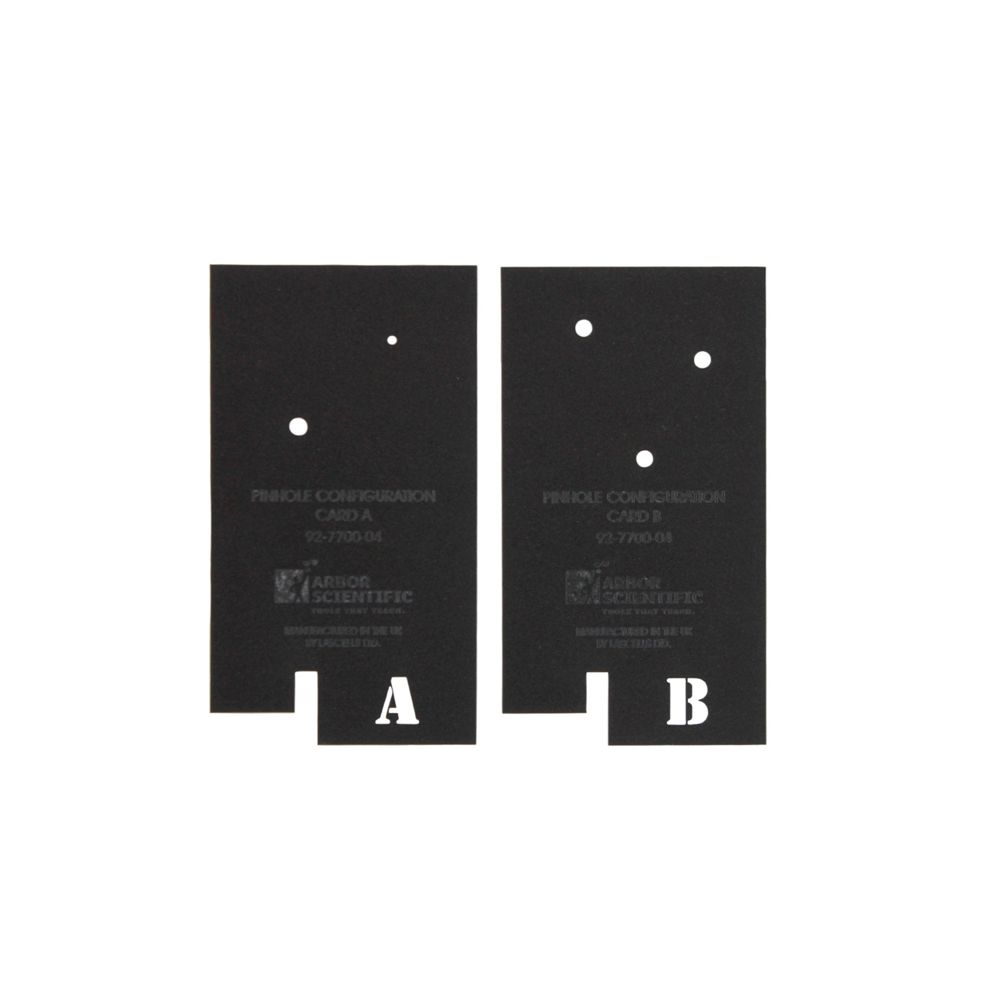 Arbor Scientific Pinhole Configuration Cards, Pair