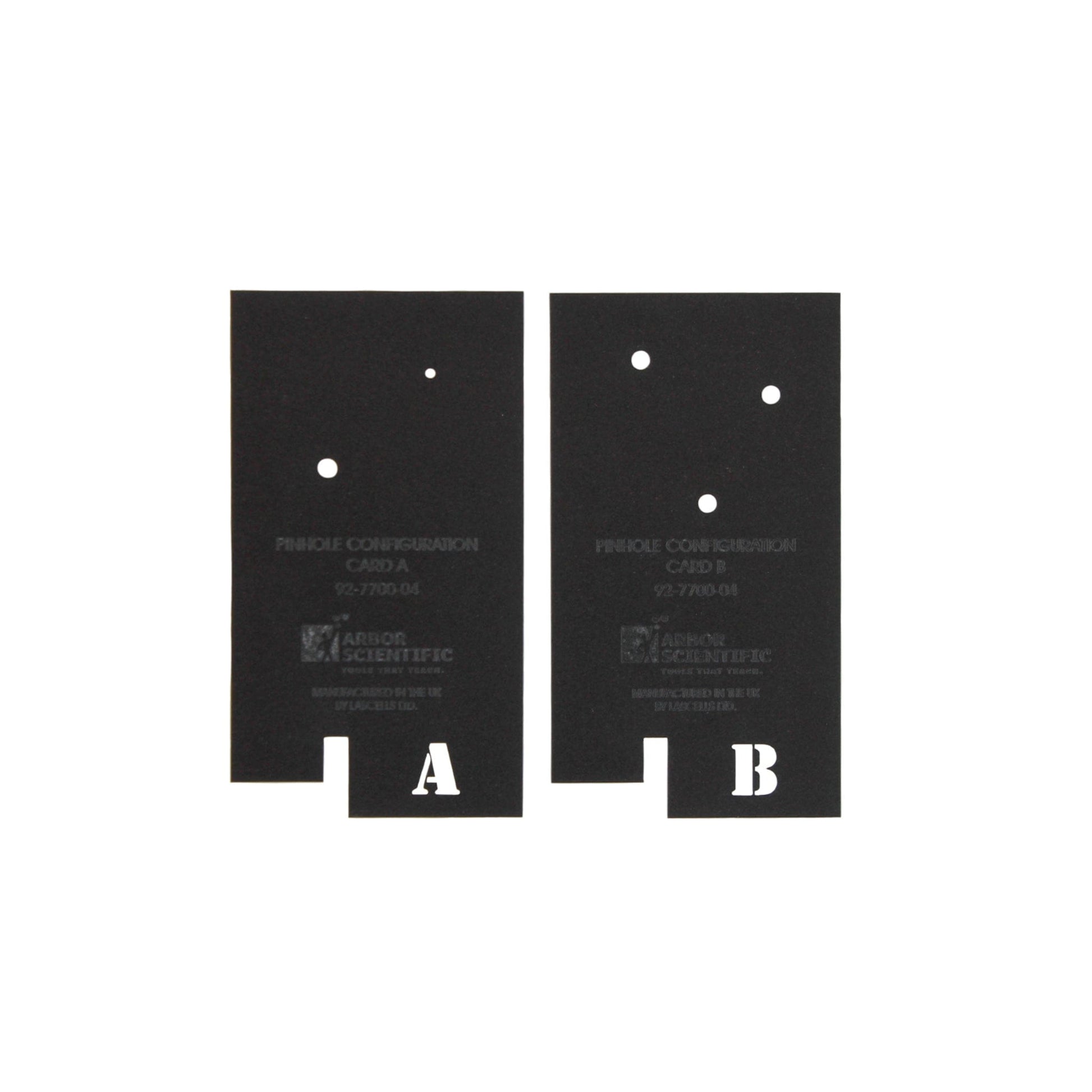 Arbor Scientific Pinhole Configuration Cards, Pair