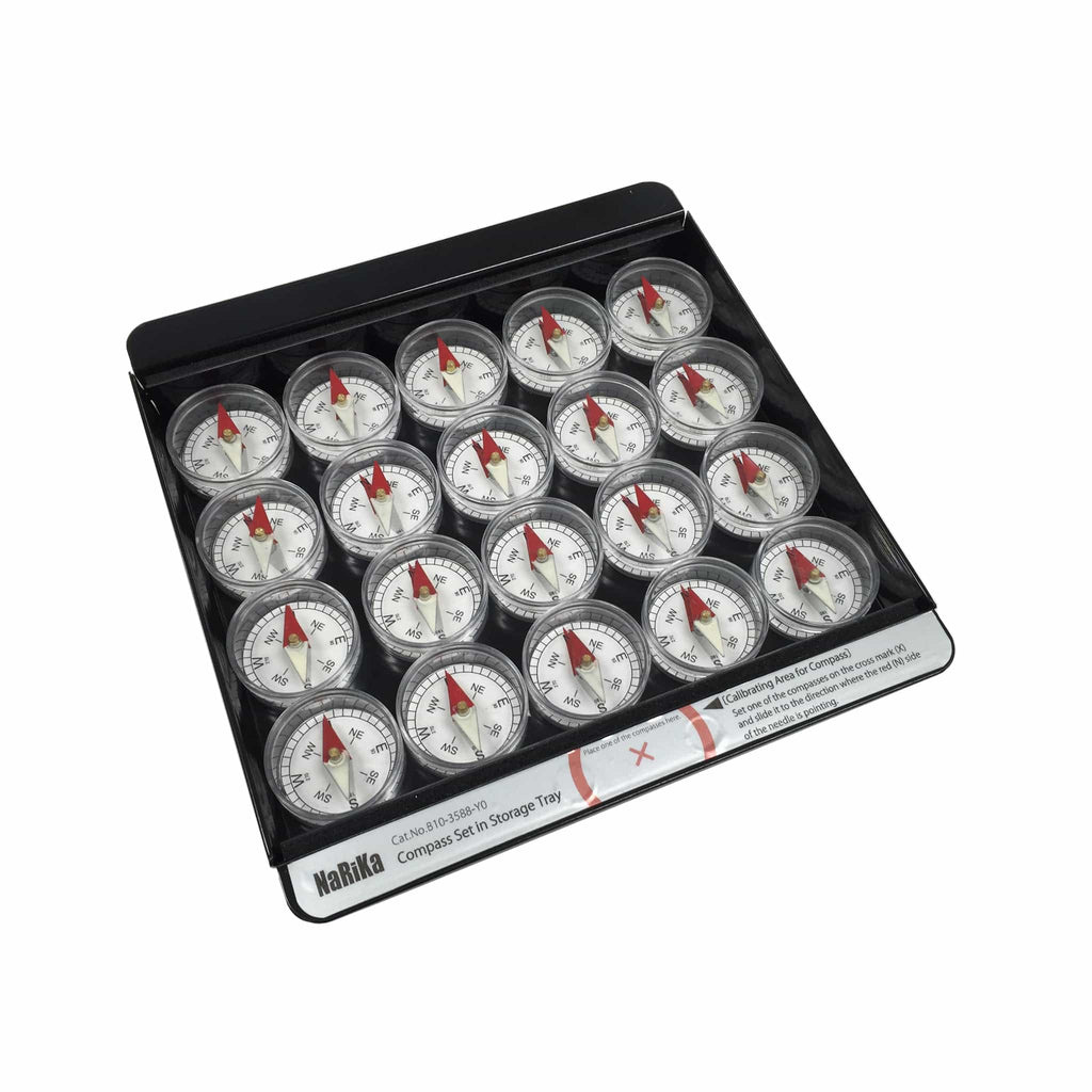 Arbor Scientific Deluxe Compass Set with Re-magnetizing Storage Tray