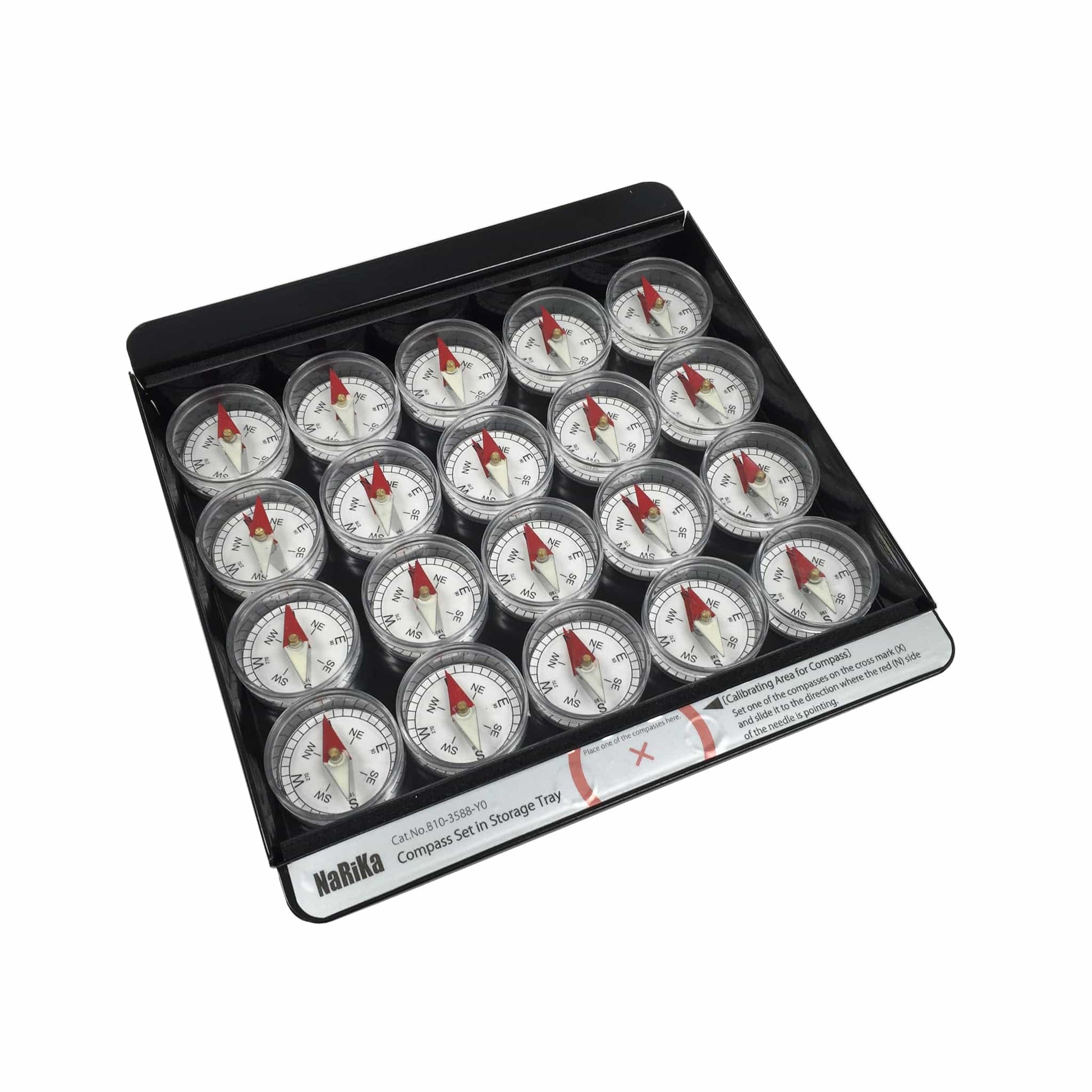 Arbor Scientific Deluxe Compass Set with Re-magnetizing Storage Tray
