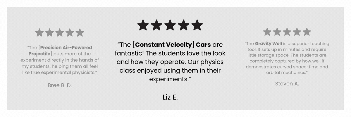 scrolling reviews for Arbor Scientific