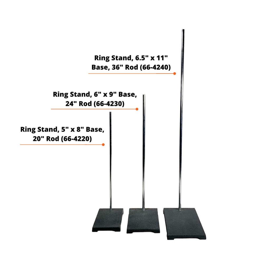 Arbor Scientific Ring Stand, 6.5" x 11" Base, 36" Rod