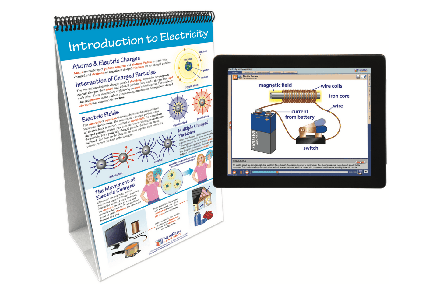 Arbor Scientific Electricity & Magnetism Flip Chart Set With Online Multimedia Lesson