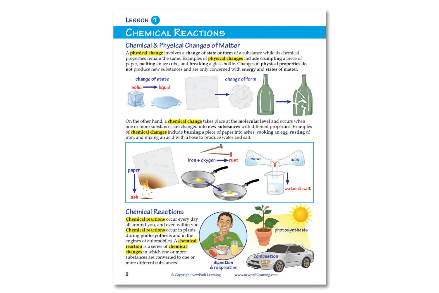 NewPath Learning Chemical Reactions Learning Guide Arbor Scientific