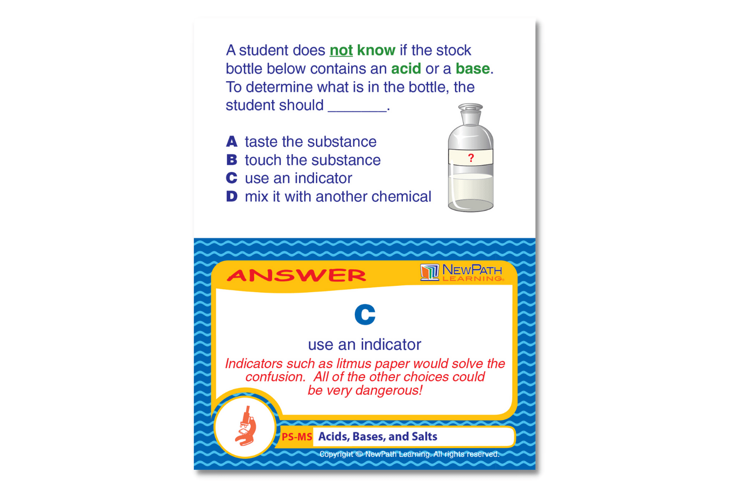 Arbor Scientific Acids, Bases & Salts Learning Center Game, Gr. 6-9