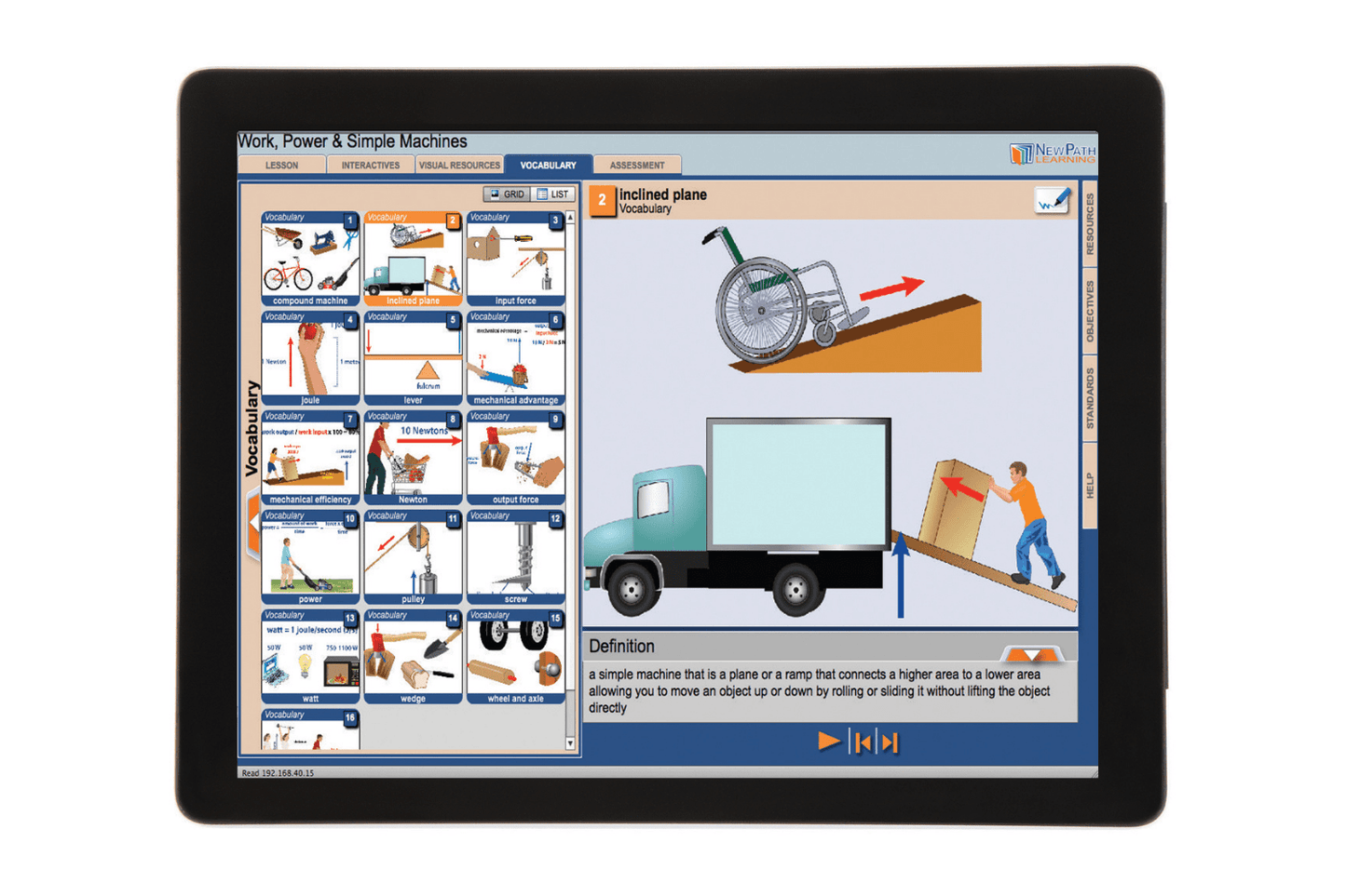 Arbor Scientific Work, Power & Simple Machines Flip Chart Set With Online Multimedia Lesson