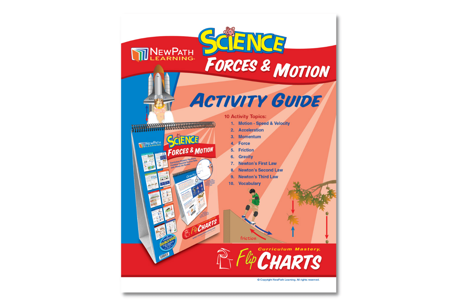 Arbor Scientific Forces & Motion Flip Chart Set With Online Multimedia Lesson