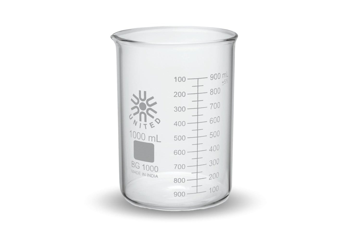 Arbor Scientific Beakers, Low Form, Borosilicate Glass, 1000 mL, 6 Pack