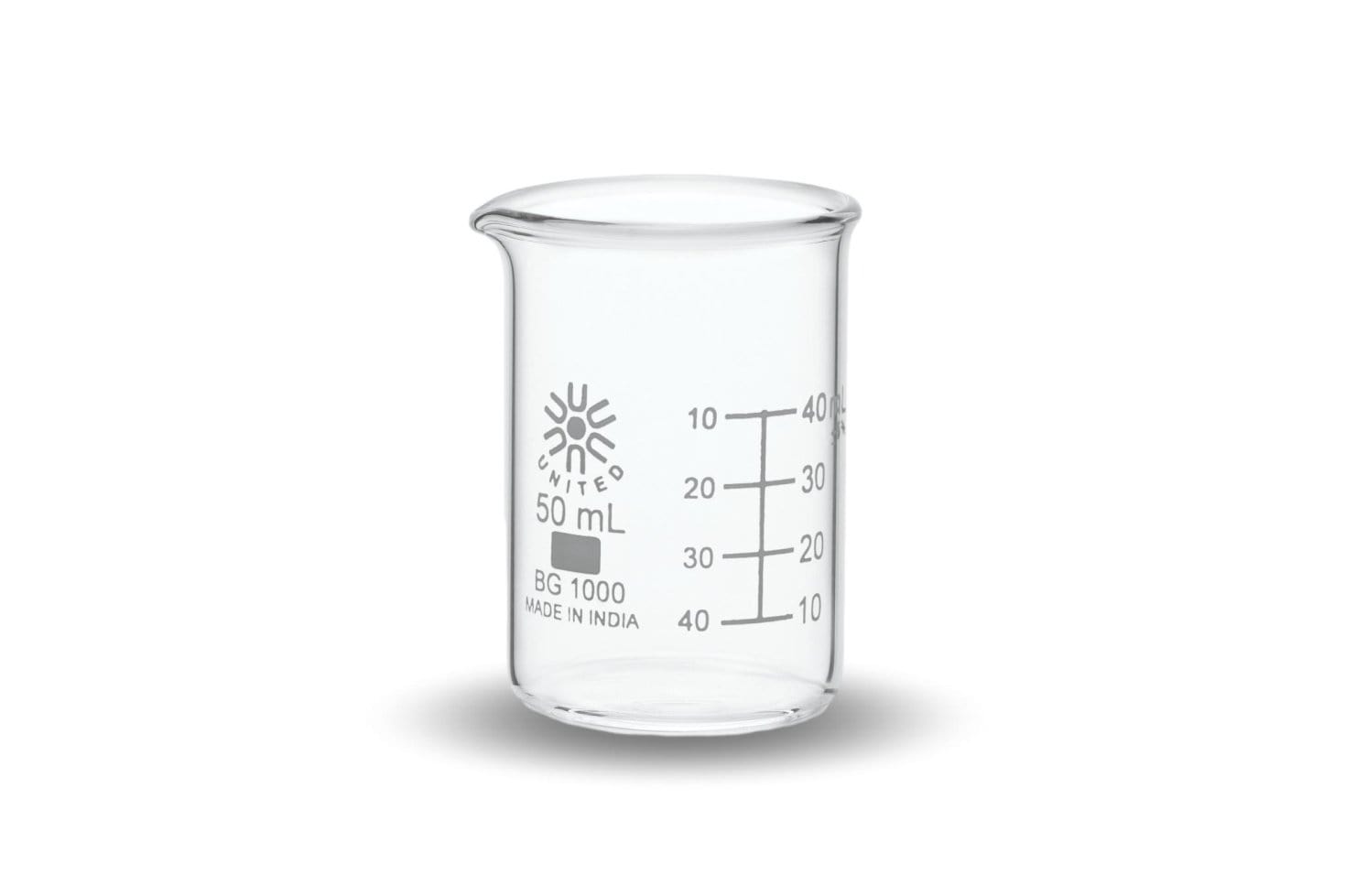 Arbor Scientific Beakers, Low Form, Borosilicate Glass, 50 mL, 12 Pack