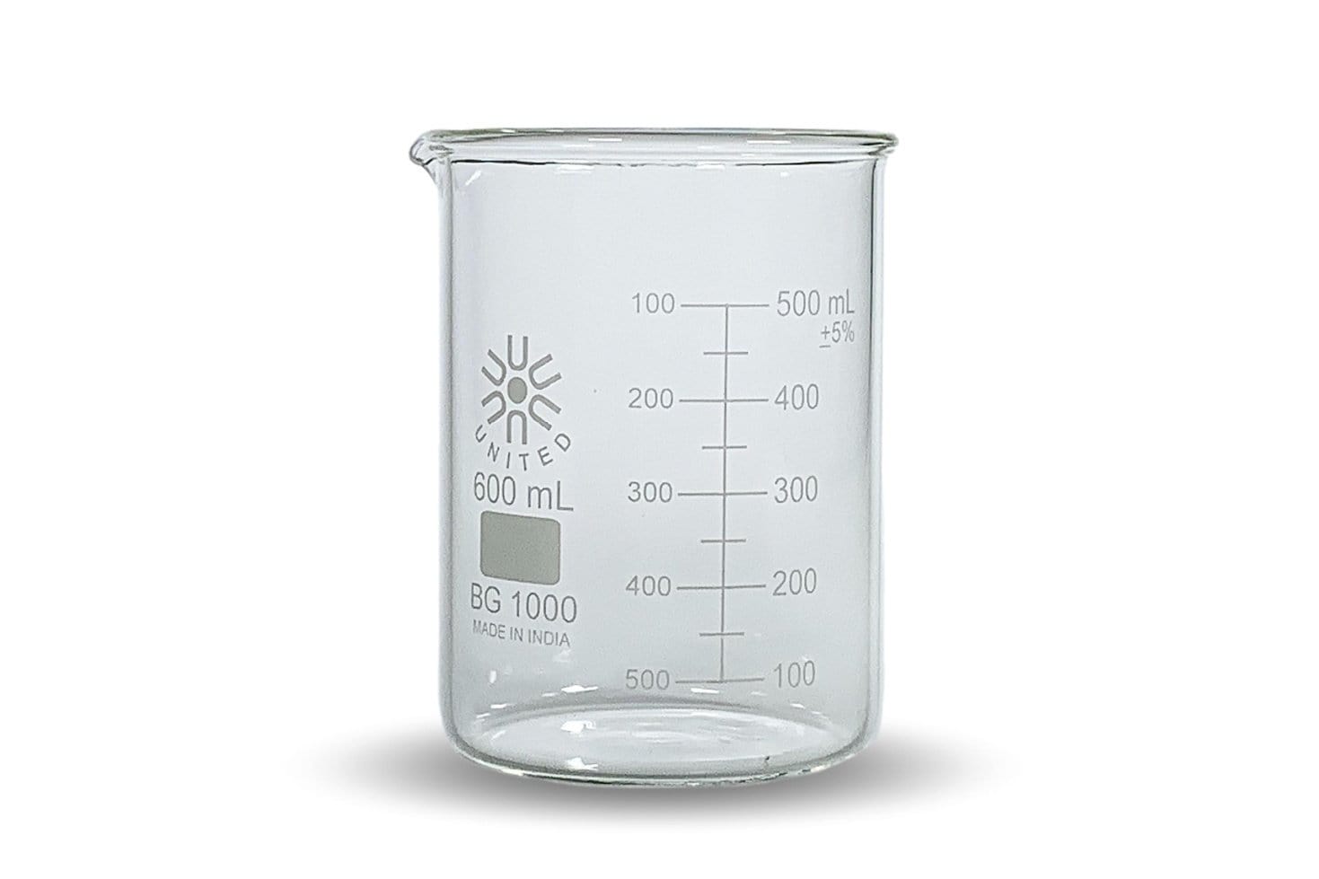 Arbor Scientific Beakers, Low Form, Borosilicate Glass, 600 mL, 6 Pack