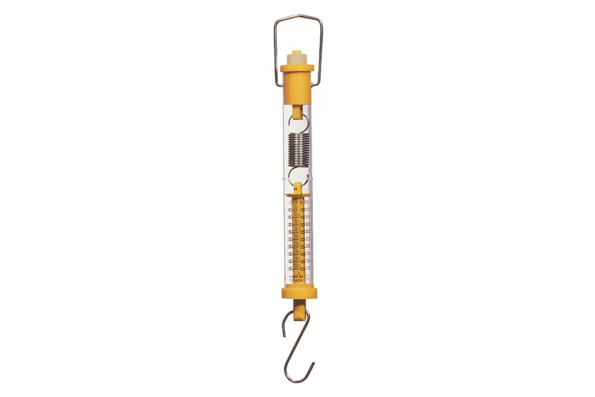 Newspring Scale 5000g/50 N Spring Scale, Yellow - Arbor Scientific